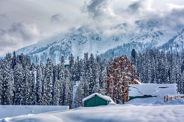 Gulmarg snow-covered landscape winter view Kashmir